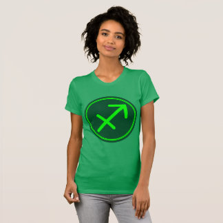 Sagittarius Zodiac Symbol Green Mix T-Shirt