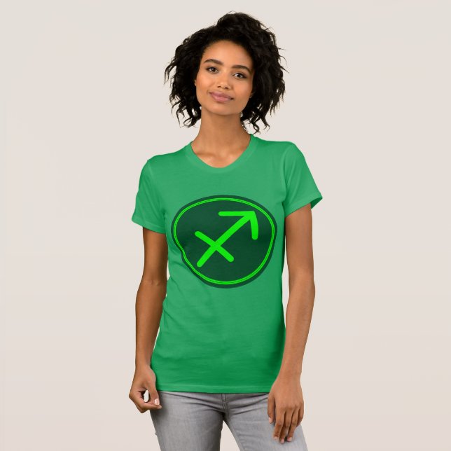 Sagittarius Zodiac Symbol Green Mix T-Shirt (Vorne ganz)