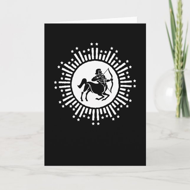 Sagittarius Zodiac-Symbol mit Sternexplosion Karte (Vorderseite)