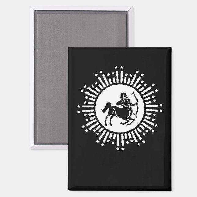 Sagittarius Zodiac-Symbol mit Sternexplosion Magnet (Vorderseite/Rückseite)