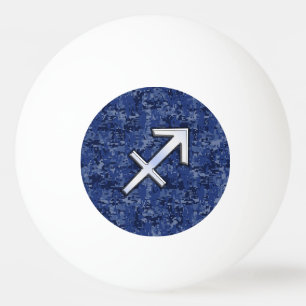 Sagittarius Zodiac Symbol NavyDigital Camouflage Tischtennisball