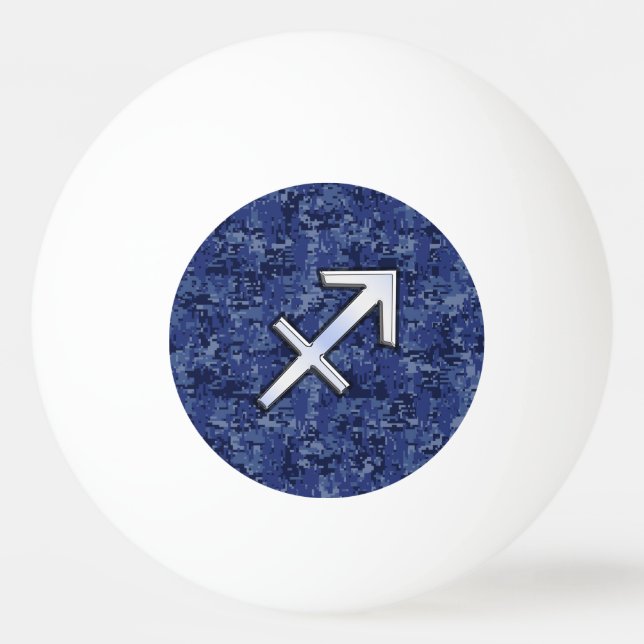 Sagittarius Zodiac Symbol NavyDigital Camouflage Tischtennisball (Vorderseite)