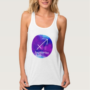 Sagittarius Zodiac Symbol Space Nebula Tank Top