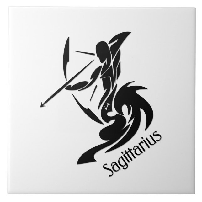 Sagittarius Zodiac Symbol und Zeichen Fliese (Vorderseite)
