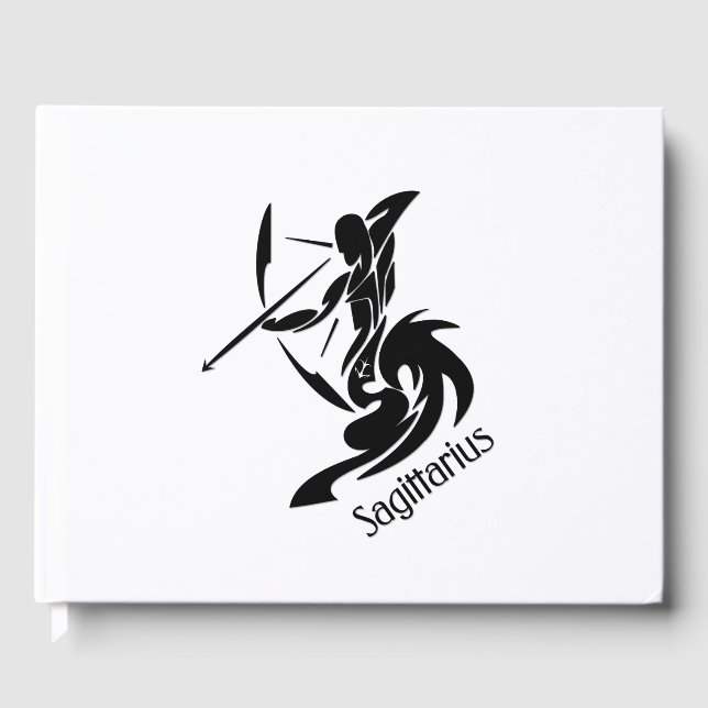 Sagittarius Zodiac Symbol und Zeichen Gästebuch (Vorderseite)