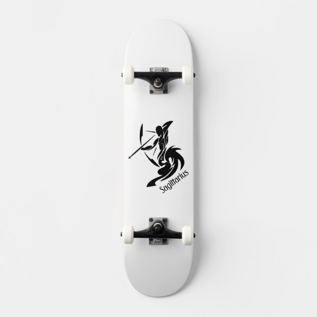 Sagittarius Zodiac Symbol und Zeichen Skateboard (Vorderseite)
