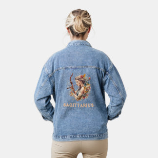Sagittarius Zodiac Women's Denim Jacket Jeansjacke