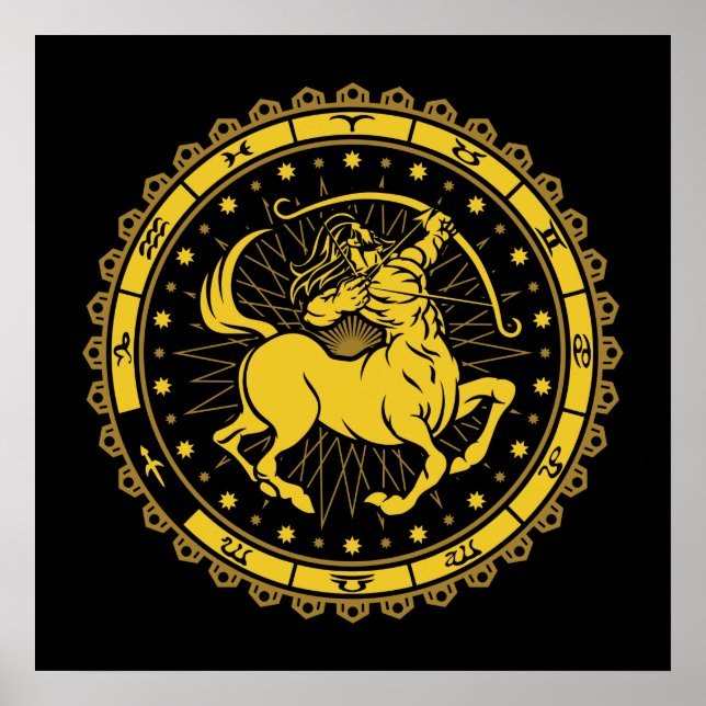 Sagittarius - Zodiac - Zeichen - Symbol - Horoskop Poster (Vorne)