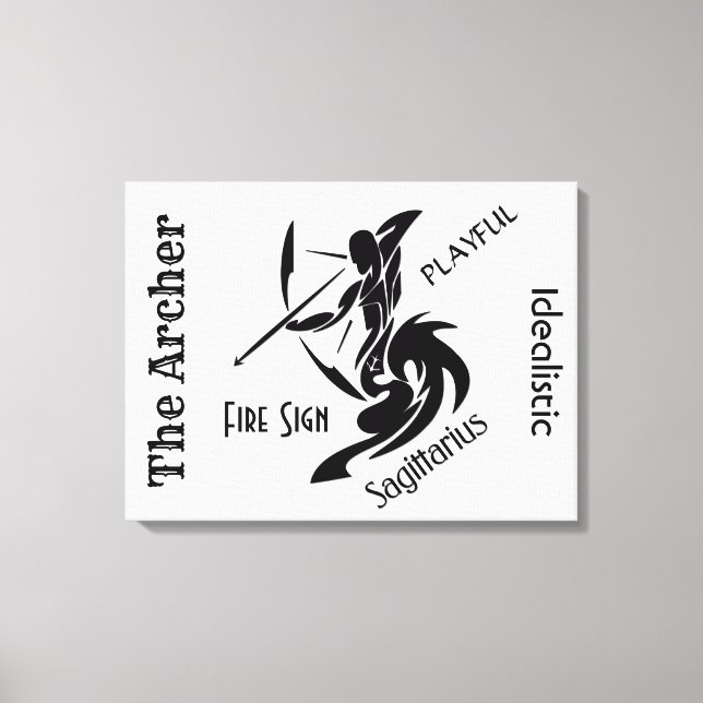 Sagittarius Zodiac-Zeichen und Symbol Leinwanddruck (Vorderseite)