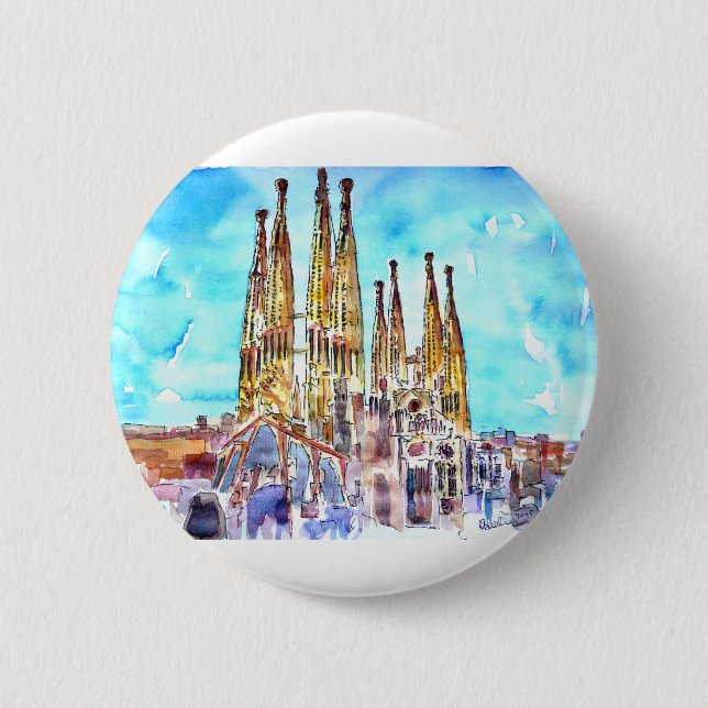 Sagrada Familia Barcelona Button (Vorderseite)