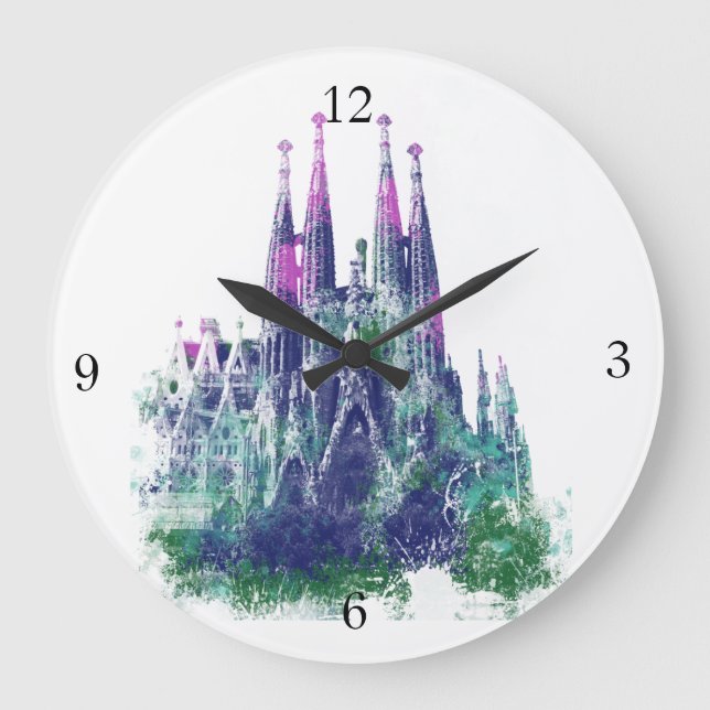 Sagrada Familia Barcelona Große Wanduhr (Vorderseite)