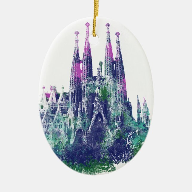 Sagrada Familia Barcelona Keramik Ornament (Vorne)