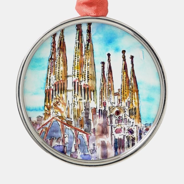 Sagrada Familia Barcelona Ornament Aus Metall (Vorne)