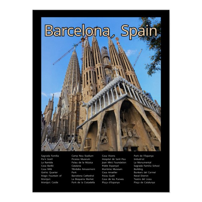 Sagrada Familia, Barcelona Poster (Vorderseite)