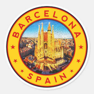 Sagrada Familia Barcelona Runder Aufkleber