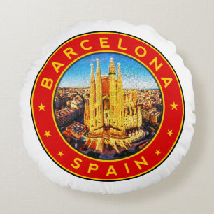 Sagrada Familia Barcelona Rundes Kissen