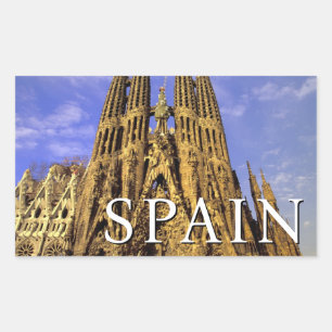 Sagrada Família   Barcelona, Spanien Rechteckiger Aufkleber