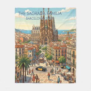 Sagrada Familia Barcelona Spanien Reise Kunst Vint Fleecedecke