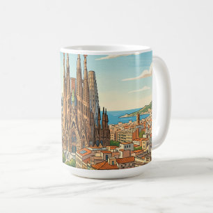 Sagrada Familia Barcelona Spanien Reise Kunst Vint Kaffeetasse
