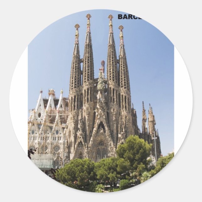 Sagrada Familia Barcelona Spanien Runder Aufkleber (Vorderseite)