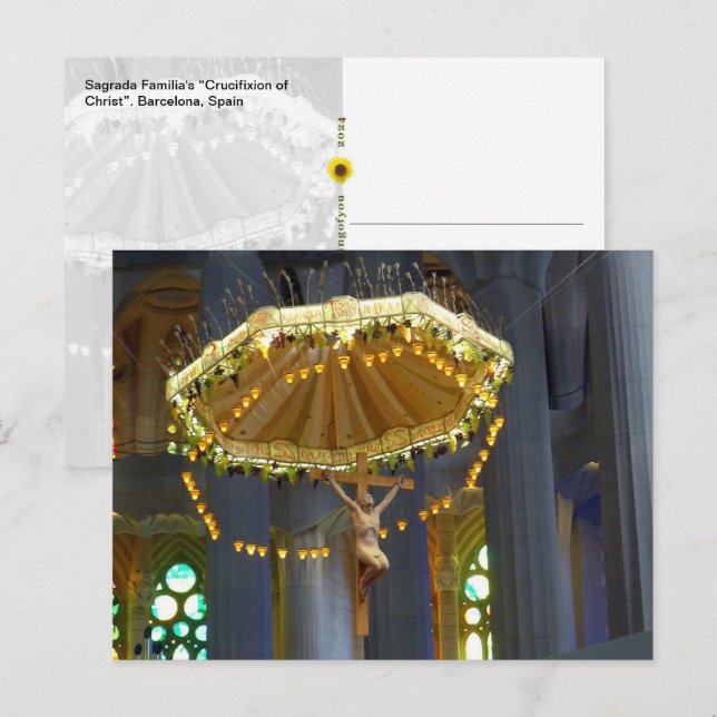 Sagrada Familia Crucifix, Barcelona, Spanien - Postkarte (Vorne/Hinten)