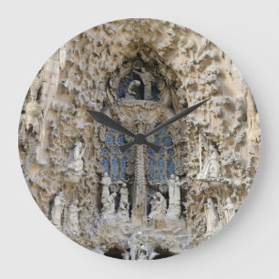 Sagrada Familia. Geburt Christisfassade Große Wanduhr