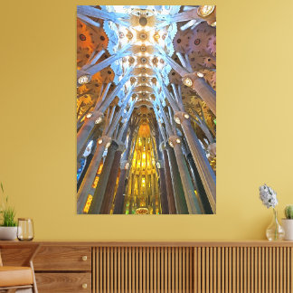 Sagrada Familia Innenraum Barcelona Leinwanddruck