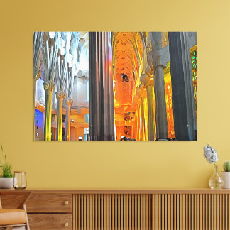 Sagrada Familia Innenraum Barcelona Wandkunst Gaud Leinwanddruck
