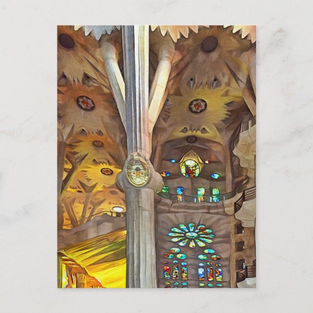 Sagrada Familia. Innenseite. Ansicht 11. Postkarte (Vorderseite)
