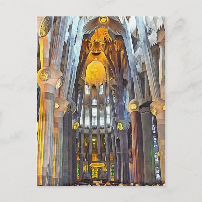 Sagrada Familia. Innenseite. Ansicht 15. Postkarte (Vorderseite)