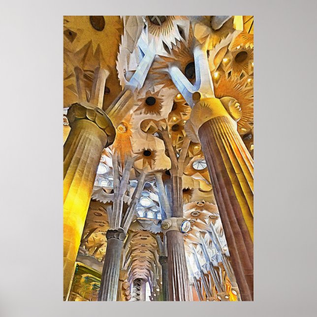 Sagrada Familia. Innenseite. Ansicht 16. Poster (Vorne)
