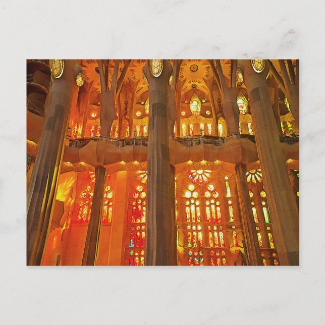 Sagrada Familia. Innenseite. Ansicht 17. Postkarte (Vorderseite)