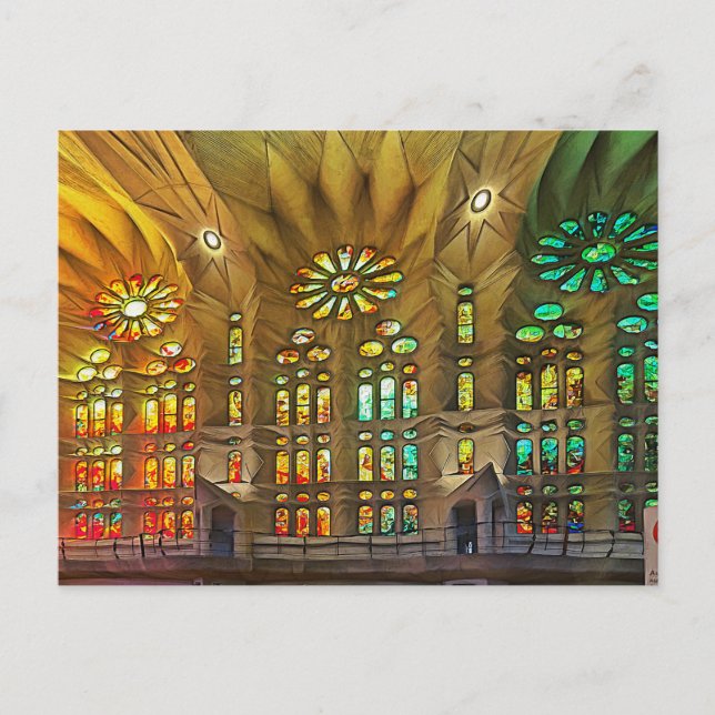 Sagrada Familia. Innenseite. Ansicht 19. Postkarte (Vorderseite)