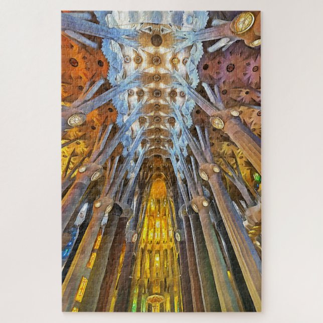 Sagrada Familia. Innenseite. Ansicht 21. Puzzle (Vertikal)