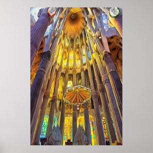 Sagrada Familia. Innenseite. Ansicht 22. Poster
