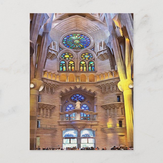 Sagrada Familia. Innenseite. Ansicht 24. Postkarte (Vorderseite)