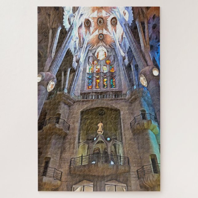 Sagrada Familia. Innenseite. Ansicht 25. Puzzle (Vertikal)