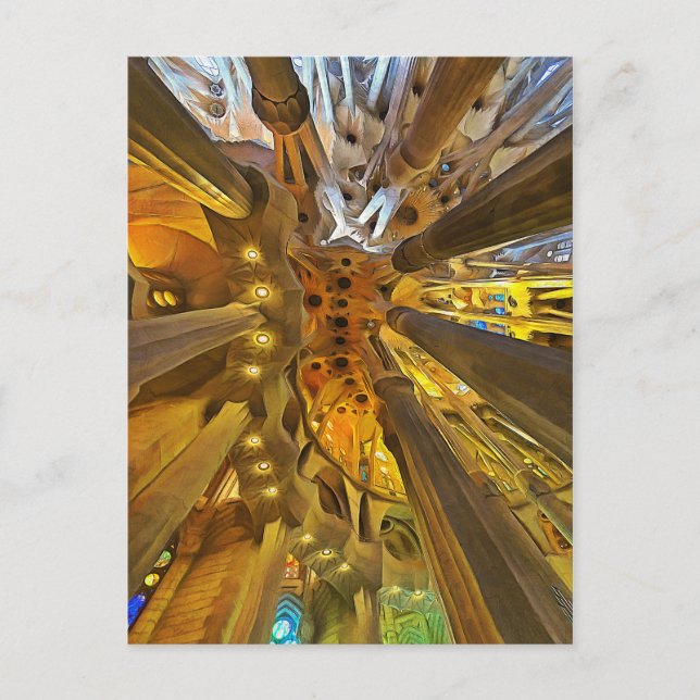 Sagrada Familia. Innenseite. Ansicht 26. Postkarte (Vorderseite)
