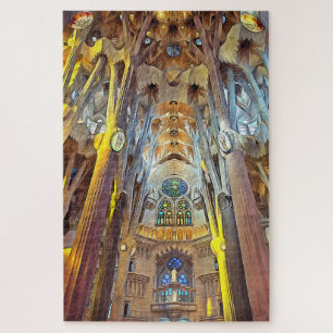 Sagrada Familia. Innenseite. Ansicht 29. Puzzle