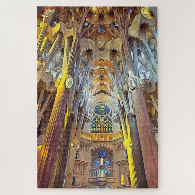 Sagrada Familia. Innenseite. Ansicht 29. Puzzle (Vertikal)