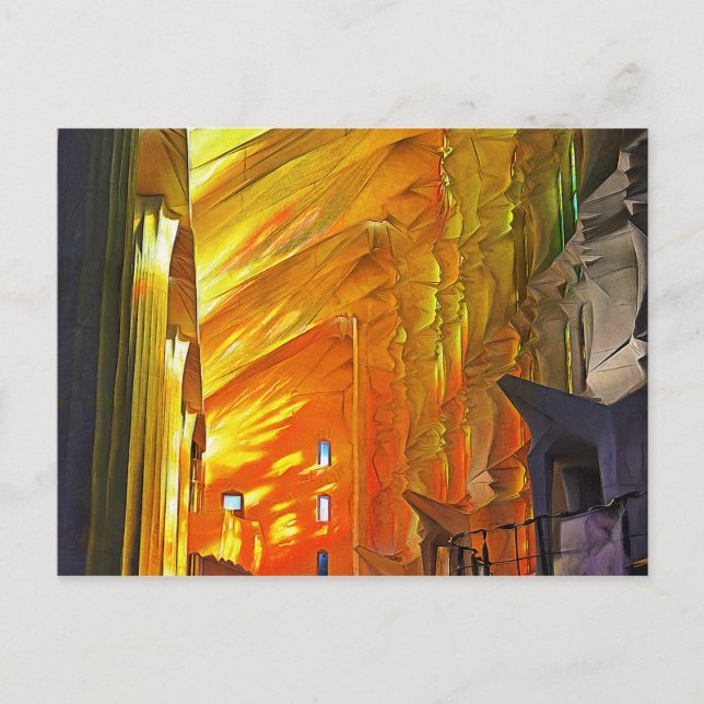 Sagrada Familia. Innenseite. Ansicht 2. Postkarte (Vorderseite)