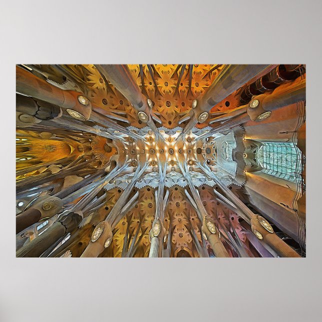 Sagrada Familia. Innenseite. Ansicht 31. Poster (Vorne)