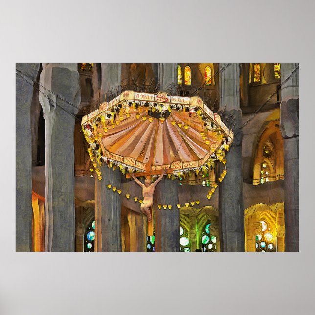 Sagrada Familia. Innenseite. Ansicht 4. Poster (Vorne)