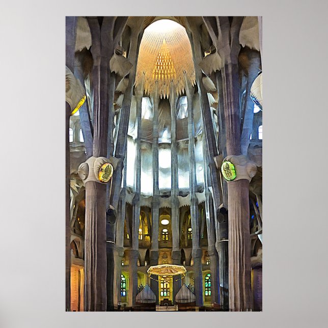 Sagrada Familia. Innenseite. Ansicht 6. Poster (Vorne)