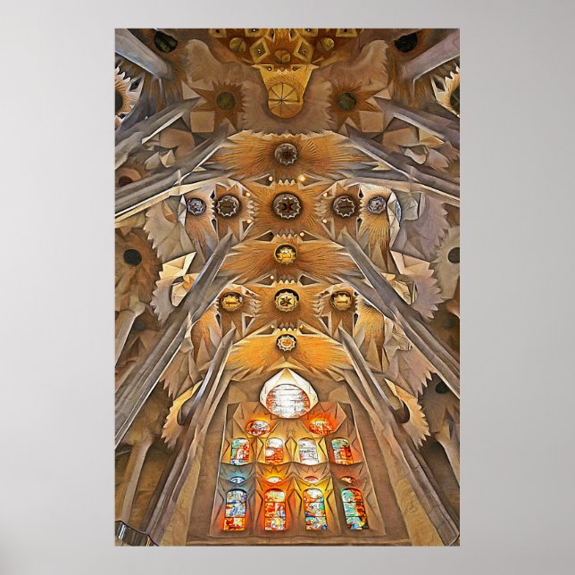 Sagrada Familia. Innenseite. Ansicht 7. Poster (Vorne)