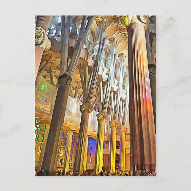 Sagrada Familia. Innenseite. Ansicht 9. Postkarte (Vorderseite)