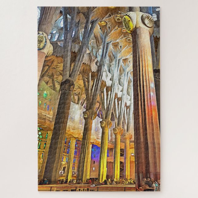 Sagrada Familia. Innenseite. Ansicht 9. Puzzle (Vertikal)