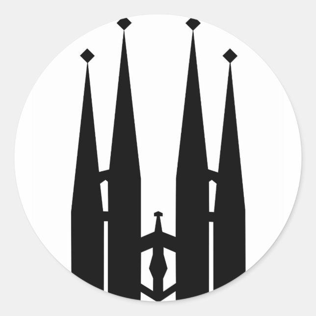 Sagrada Familia Runder Aufkleber (Vorderseite)