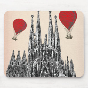 Sagrada Familia und glühende Luft-Ballone 2 Mousepad
