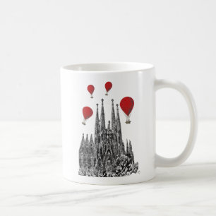 Sagrada Familia und glühende Luft-Ballone Tasse